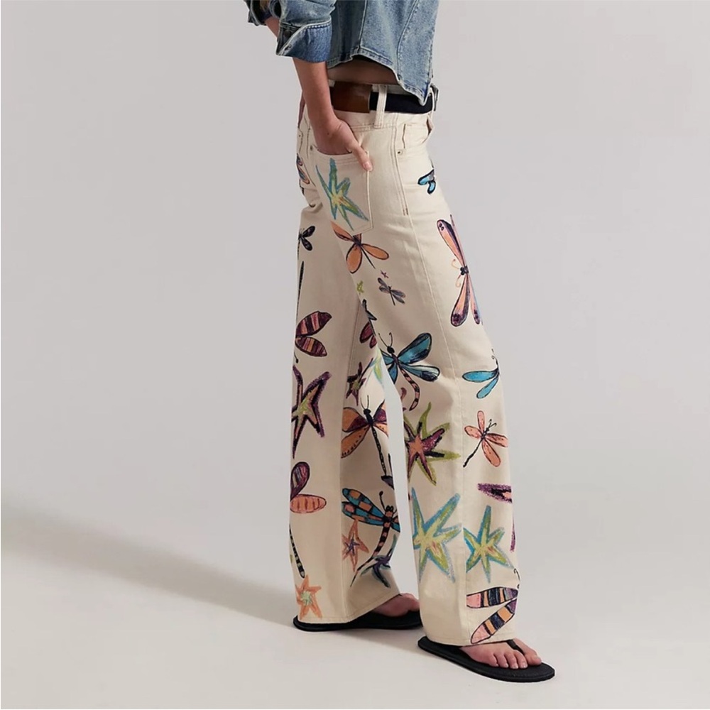 Free people We The Free Tennessee Low-Rise Illusions Jeans dragonfly